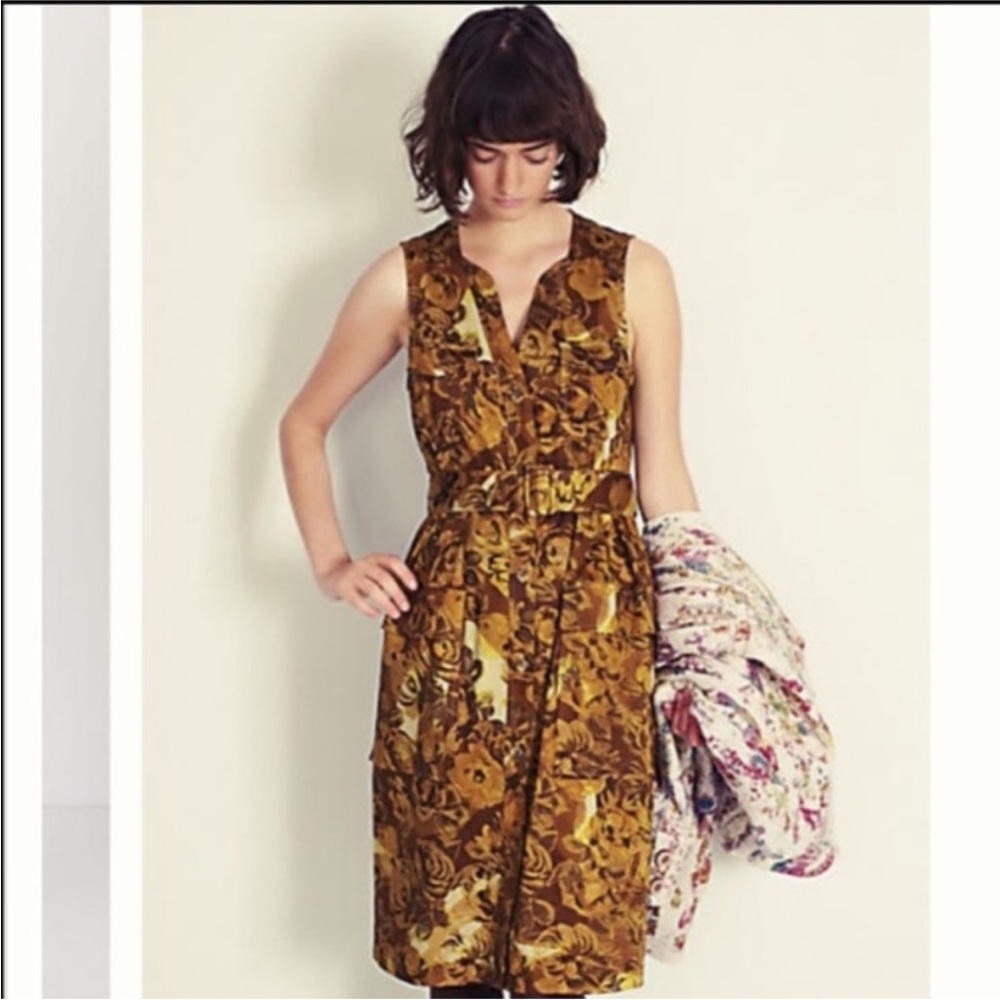 Moulinette Soeurs Anthropologie Brassica Fall Floral Belted Dress Size 2?